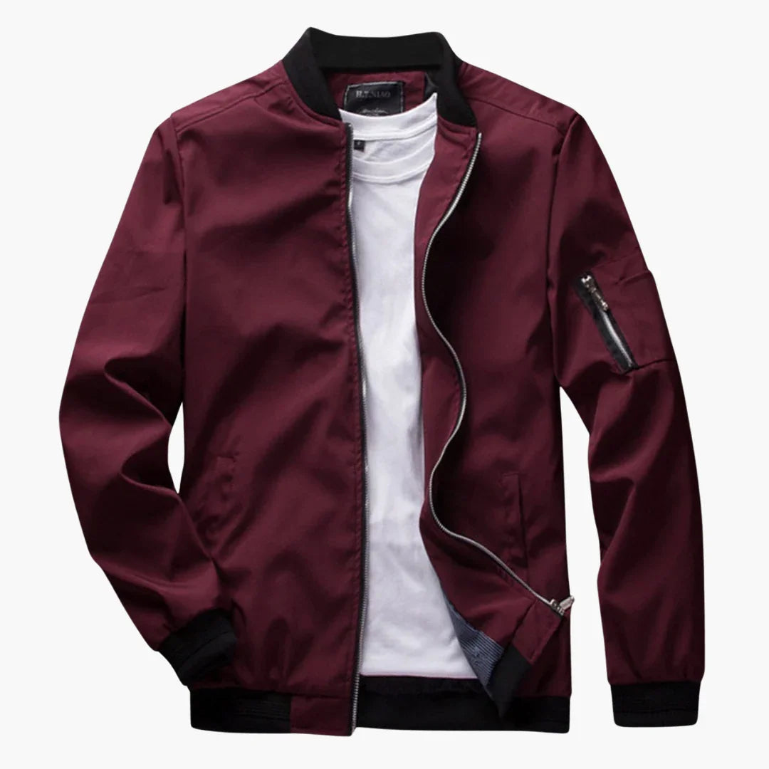 Kompakte, gefaltete Herren Bomberjacke Slim Fit. Extrem leicht und ideal für Reisen im Frühling & Sommer.