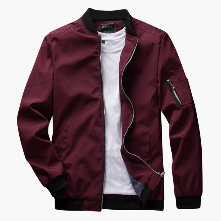 Kompakte, gefaltete Herren Bomberjacke Slim Fit. Extrem leicht und ideal für Reisen im Frühling & Sommer.