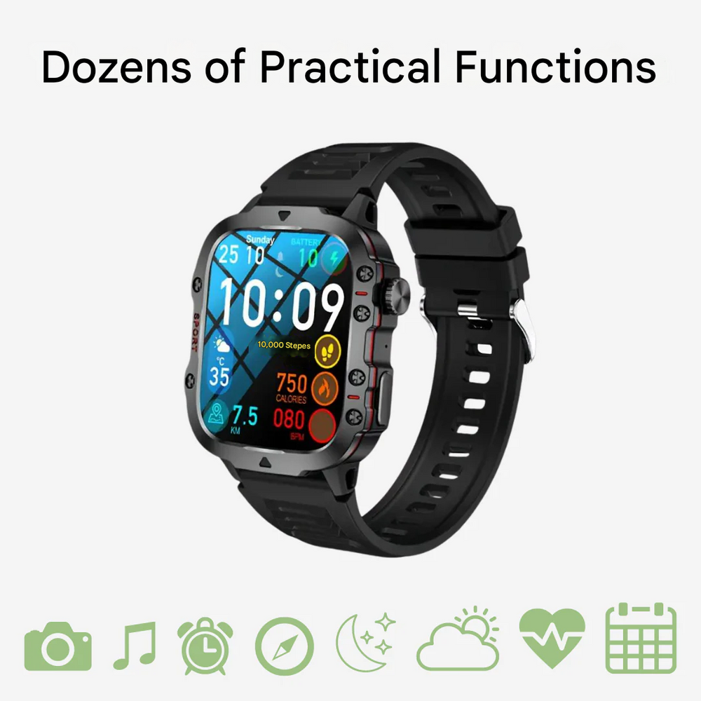 TrailMate Unisex Outdoor-Smartwatch am Handgelenk in der Natur; robust, wasserdicht & ideal als Aktivitätstracker.