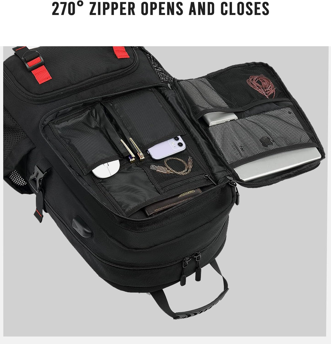 Unisex USB Reiserucksack 60L, wasserdicht, mit Diebstahlschutz & gepolstertem Laptopfach, perfekt für digitale Nomaden.