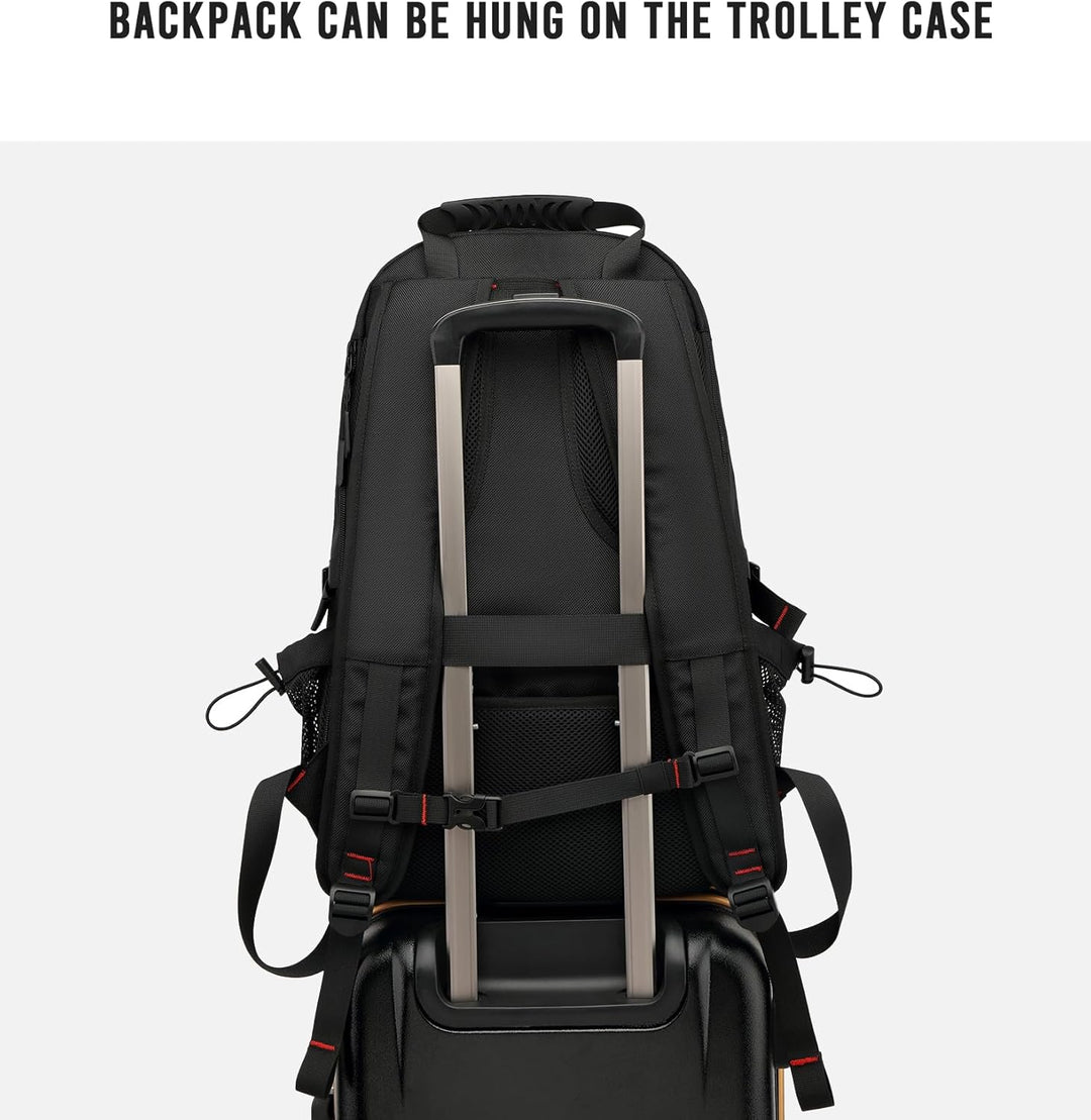 Wasserdichter 60L Unisex Rucksack als Handgepäck, mit USB, Laptopfach & Schuhfach, ideal für kurze oder lange Reisen.