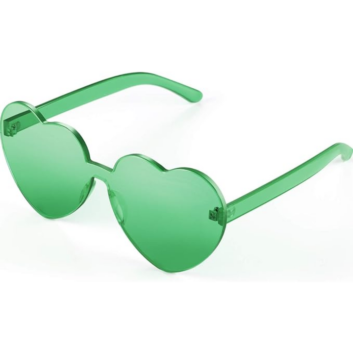 Transparente randlose Herz-Sonnenbrille für Damen. Perfekte Herzbrille für Sommer & Festivals.
