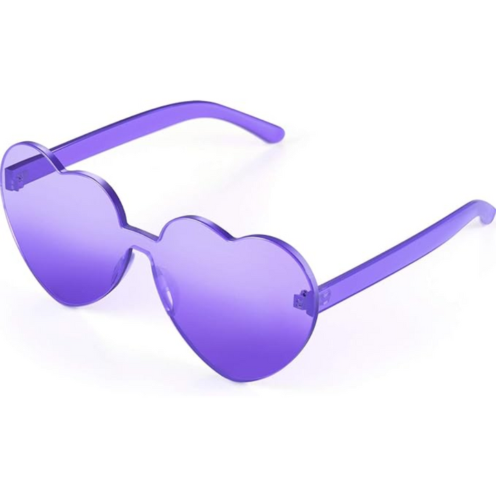 Transparente Herz-Sonnenbrille randlos, speziell für Damen, ein leichtes Accessoire für Sommer-Looks.