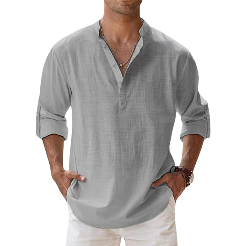Stilvolles Herren Langarm Hemd in eleganter Farbe, ideal für Freizeitmode; bietet Komfort und lässigen Stil.