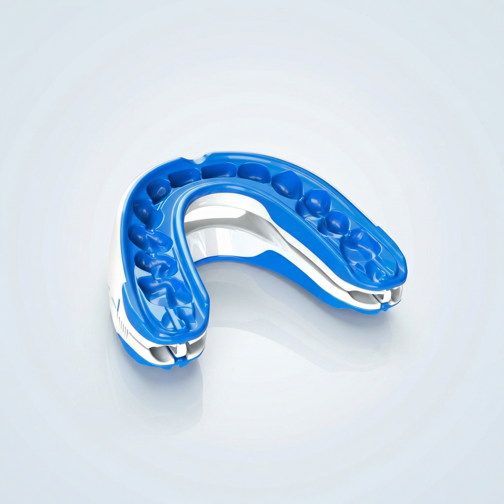 Ergonomisches Anti-Schnarch-Mundstück, individuell verstellbar für Komfort & erholsamen Schlaf.