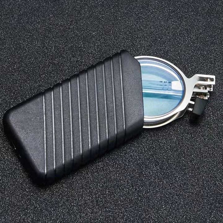 Praktische faltbare Lesebrille mit Etui. Silberner Metallrahmen, ultraleicht & kratzfest. Perfekt für Gadget-Fans.