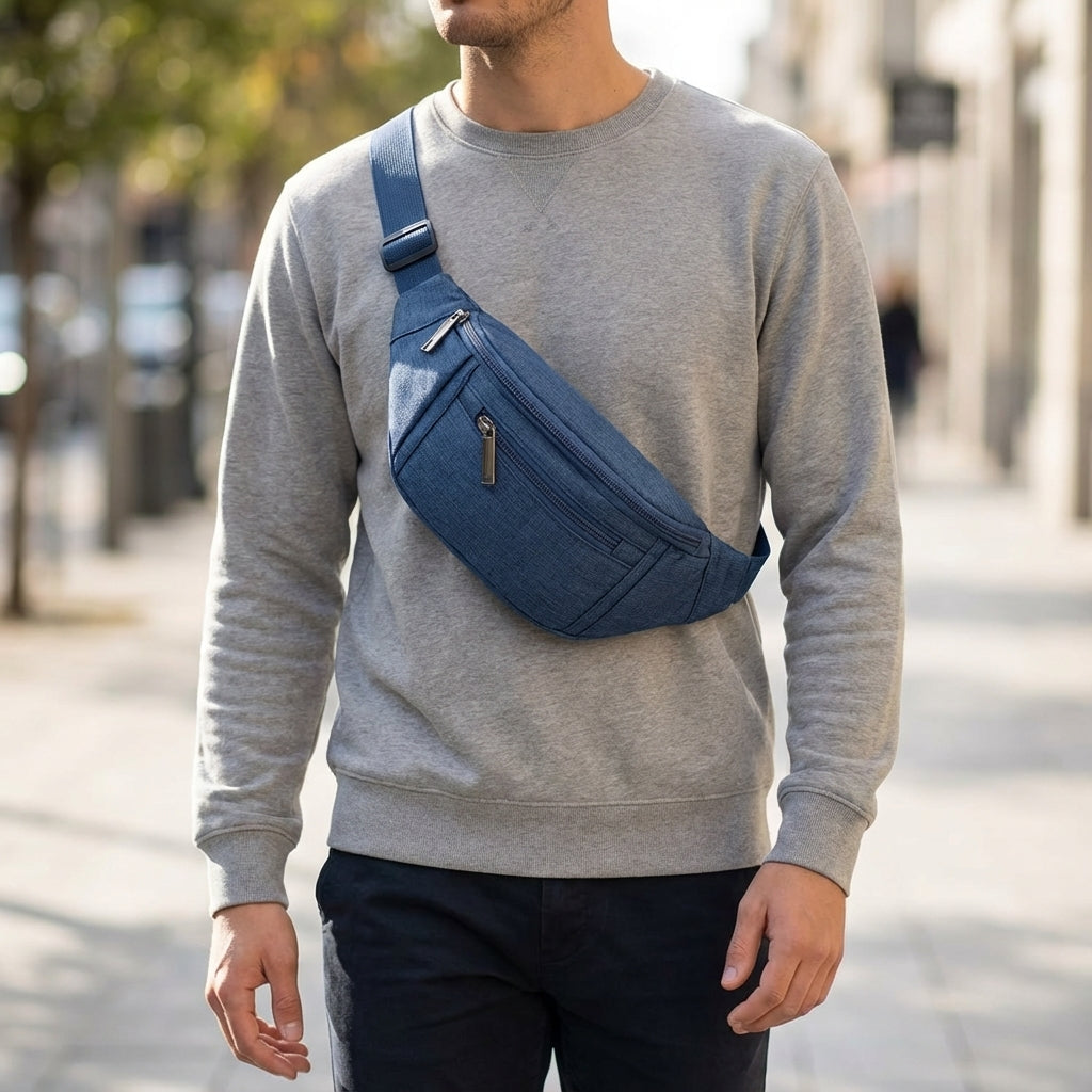 Unisex GoSling Crossbody-Tasche, verstellbar, mit praktischen Fächern. Ideal als Bauchtasche oder Slingbag.