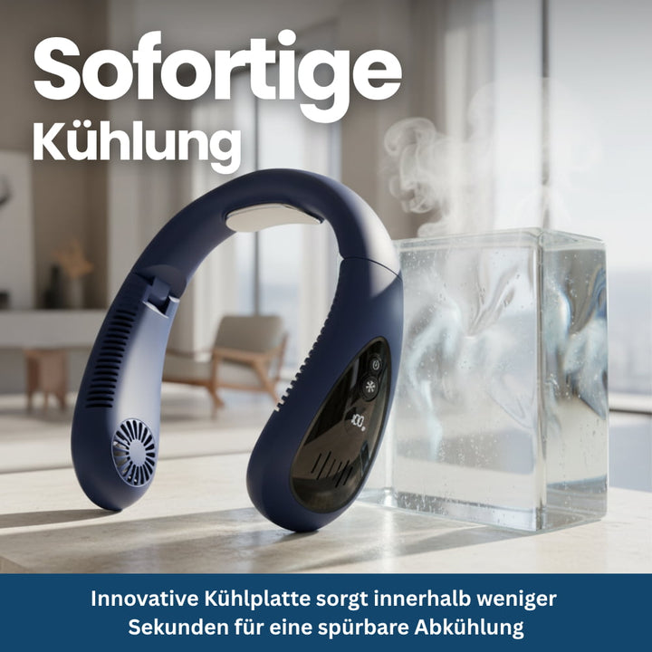 Tragbarer Unisex Halsventilator, kühlend, ideal für Reisen, Sport, Outdoor; freihändig erfrischend.