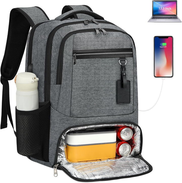 Unisex Laptop-Rucksack mit USB-Anschluss und Multi-Fächern für Arbeit, Schule und Reise.