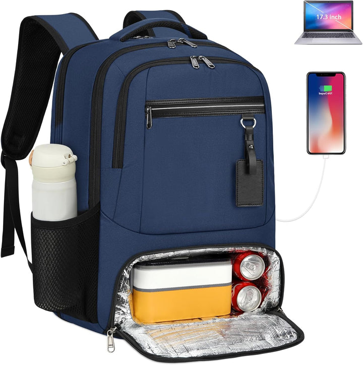 Multi-Fach Laptop-Rucksack mit separatem Lunchfach und USB-Port für optimale Organisation.