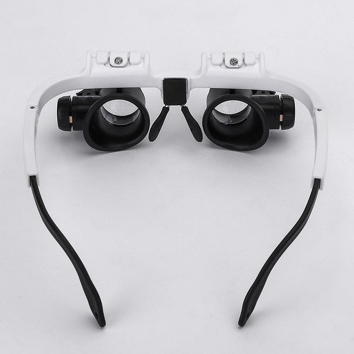 Verstellbare Präzisions-Lupenbrille mit LED-Licht für Hobbys, Basteln und professionelle Optik.