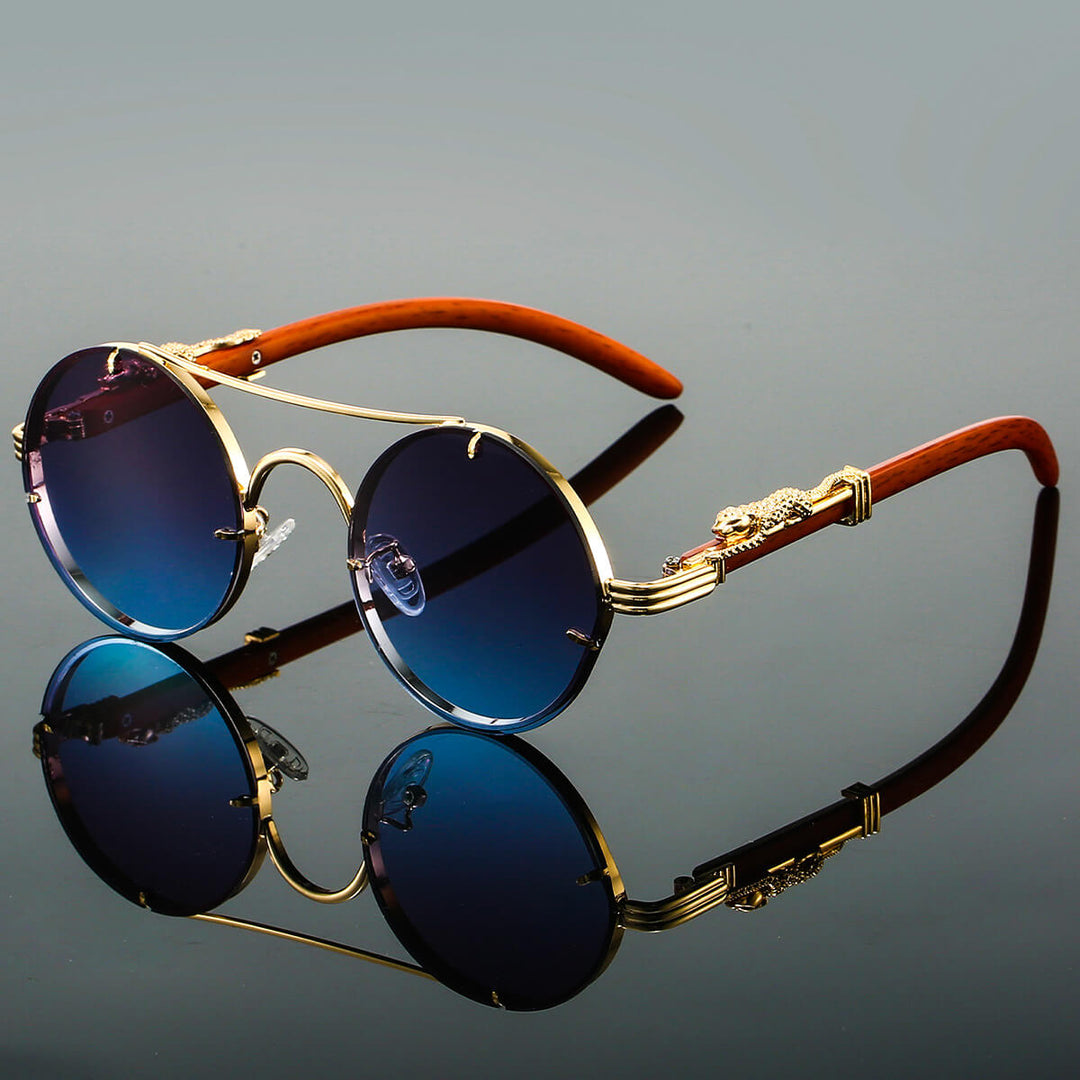 Unisex runde Vintage-Sonnenbrille mit UV400 Schutz. Modisches Accessoire für Freizeit und Alltag.