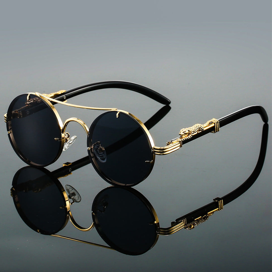 Klassische runde Vintage-Sonnenbrille mit UV400 Schutz für Freizeit. Unisex Design, ideal für jeden Stil.