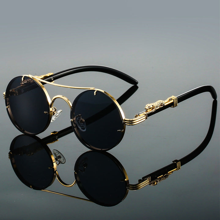 Klassische runde Vintage-Sonnenbrille mit UV400 Schutz für Freizeit. Unisex Design, ideal für jeden Stil.
