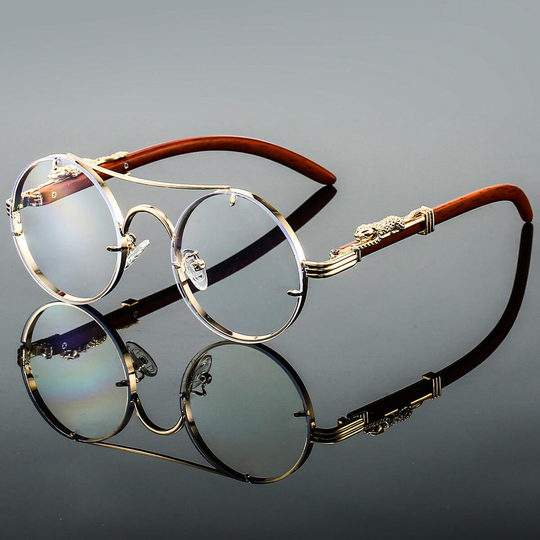 Trendige runde Vintage-Sonnenbrille mit UV400 Schutz. Komfortables Unisex Accessoire für sonnige Tage.