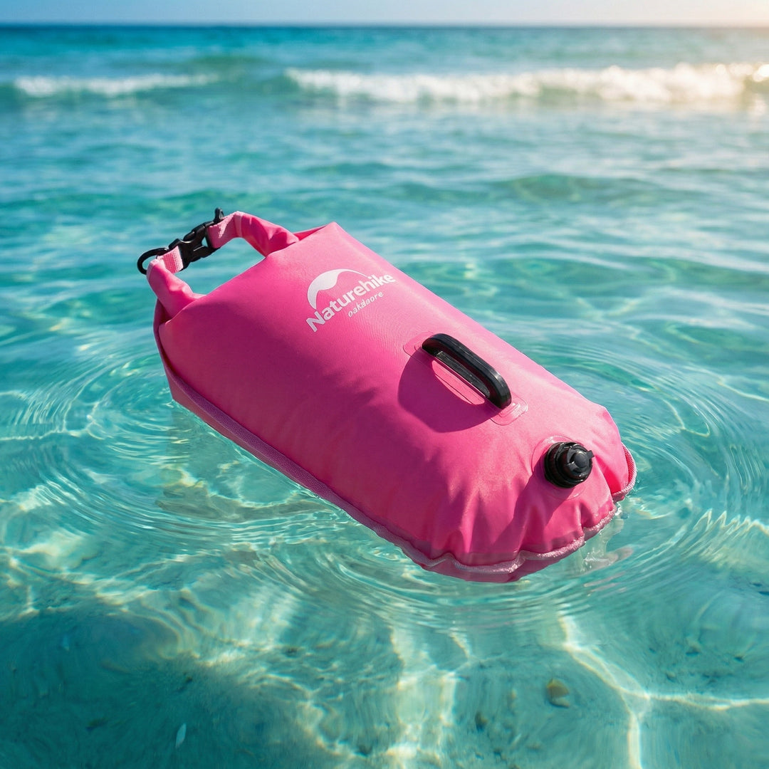 Freiwasser-Schwimmboje in Neonfarben für maximale Sichtbarkeit. Unverzichtbar für Sicherheitstraining.