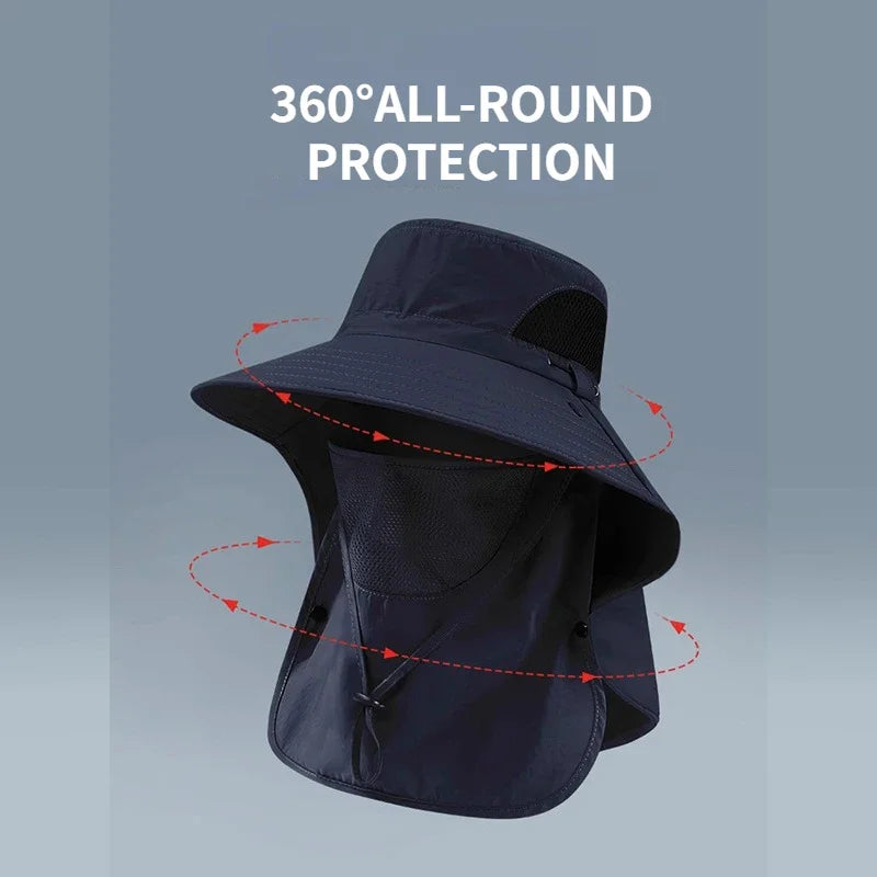 Leichter, atmungsaktiver Unisex Sonnenhut mit UV-Schutz für Wandern und Gartenarbeit.