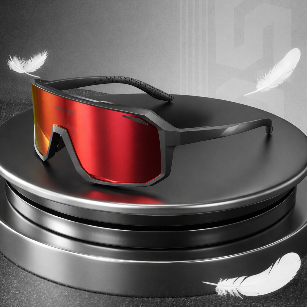 Leichte Unisex Sportsonnenbrille UV400 für Fahrrad, Lauf & Wander. Robustes TR90 Design.