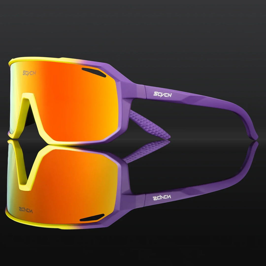 Unisex Sportsonnenbrille UV400 Schutz. Leichter TR90 Rahmen für ganzjährige Outdoor-Aktivitäten.