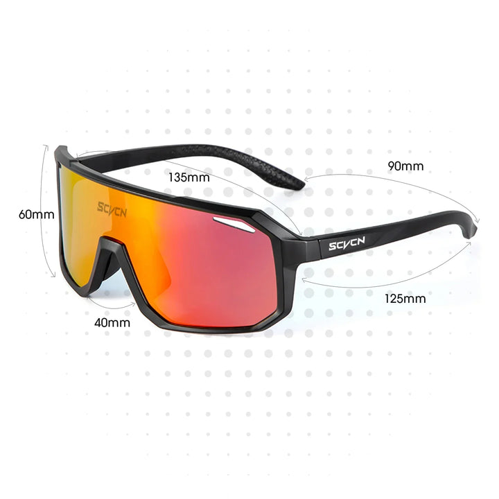 Moderne Unisex Sportbrille mit UV400 Schutz, leichtem TR90 Rahmen. Optimal für Outdoor-Sport.
