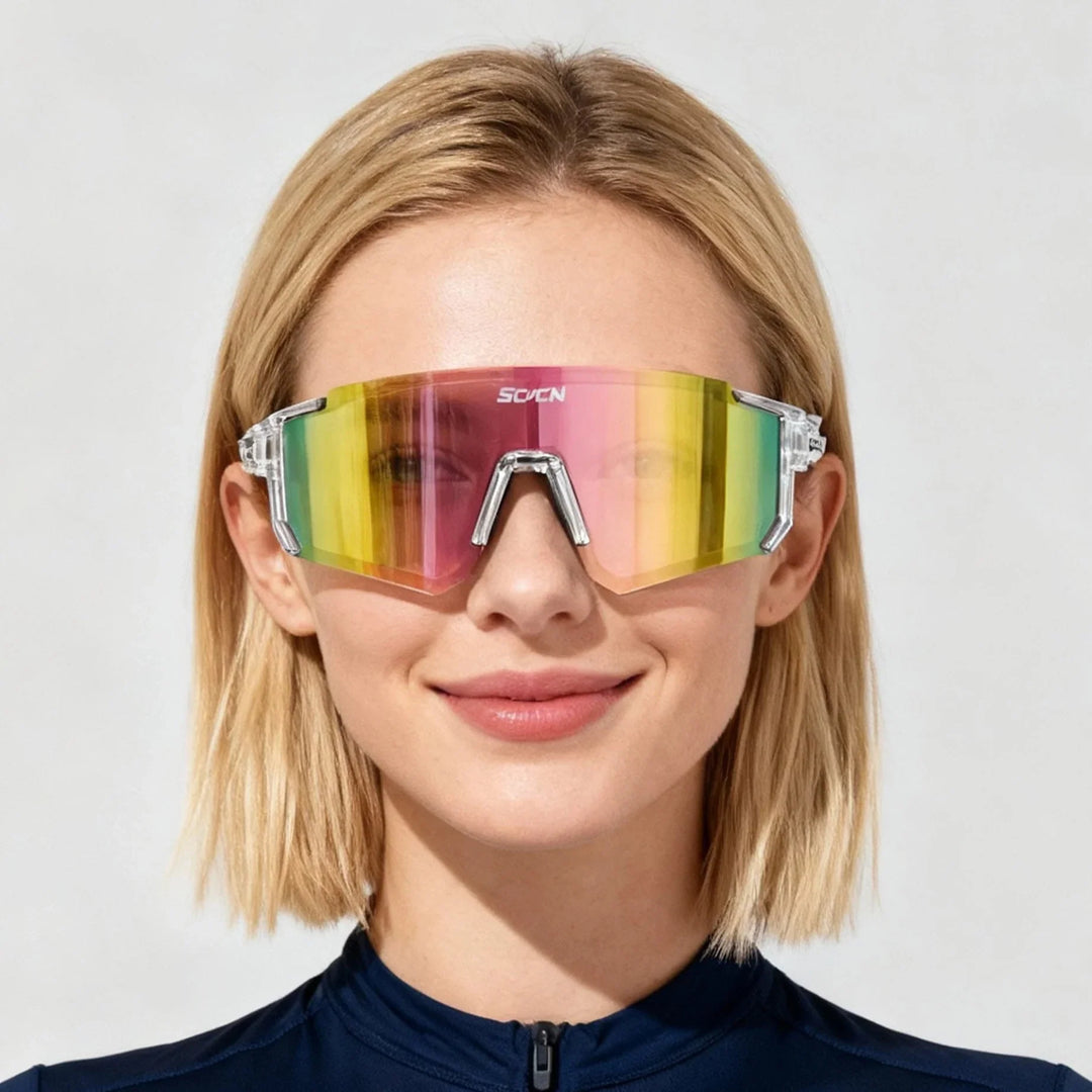 Unisex Sportsonnenbrille: UV400 Schutz & leichter Rahmen für Outdoor-Sportarten.