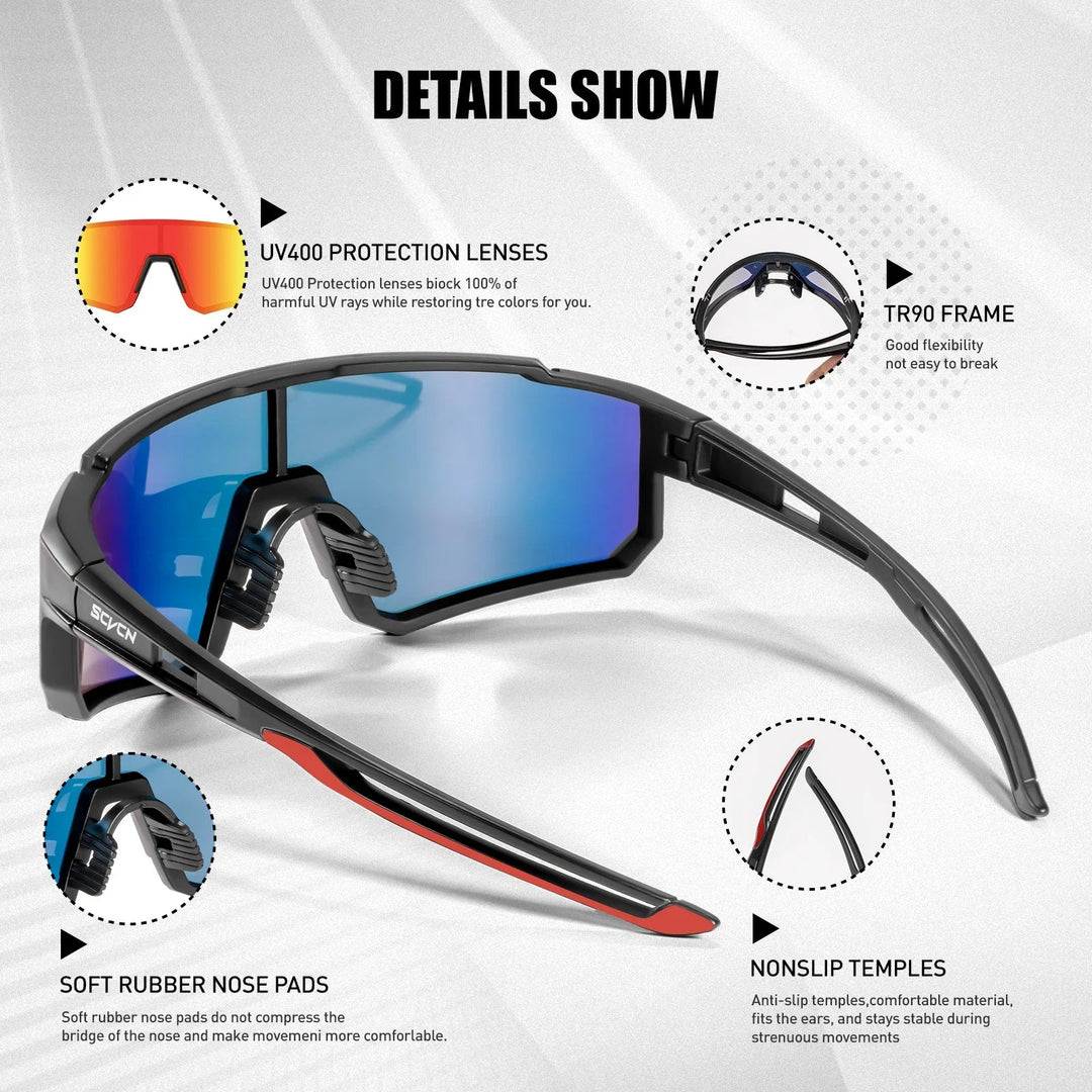 Sportliche Herren-Sonnenbrille mit UV400 Schutz, leichter Rahmen, für Outdoor.