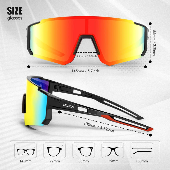 Damen-Sportsonnenbrille, leichtgewichtig, UV400 Schutz, ideal zum Radfahren.