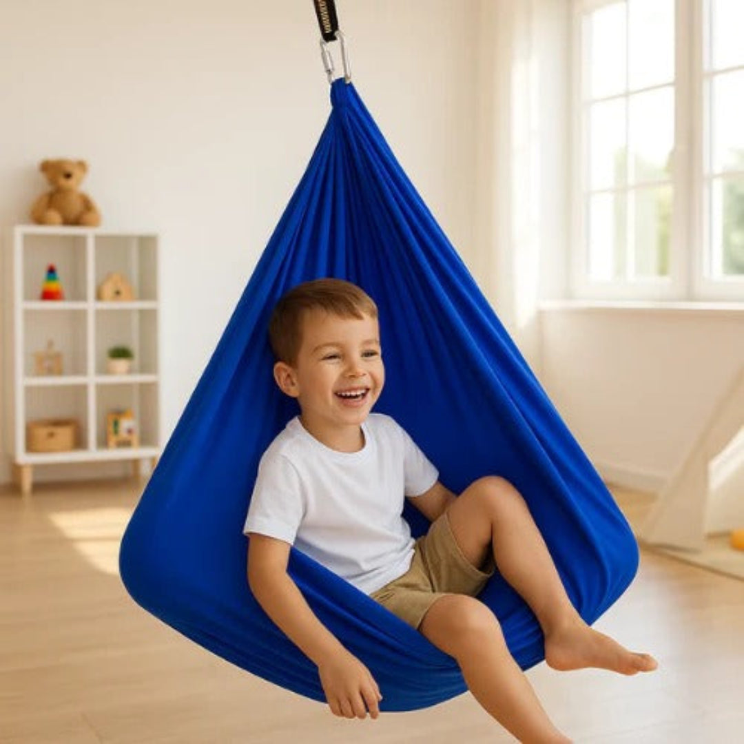 Bequeme Unisex Hängeschaukel aus Textil, ideal für Entspannung drinnen & draußen. Robuste Kinderschaukel & Erwachsenenschaukel.