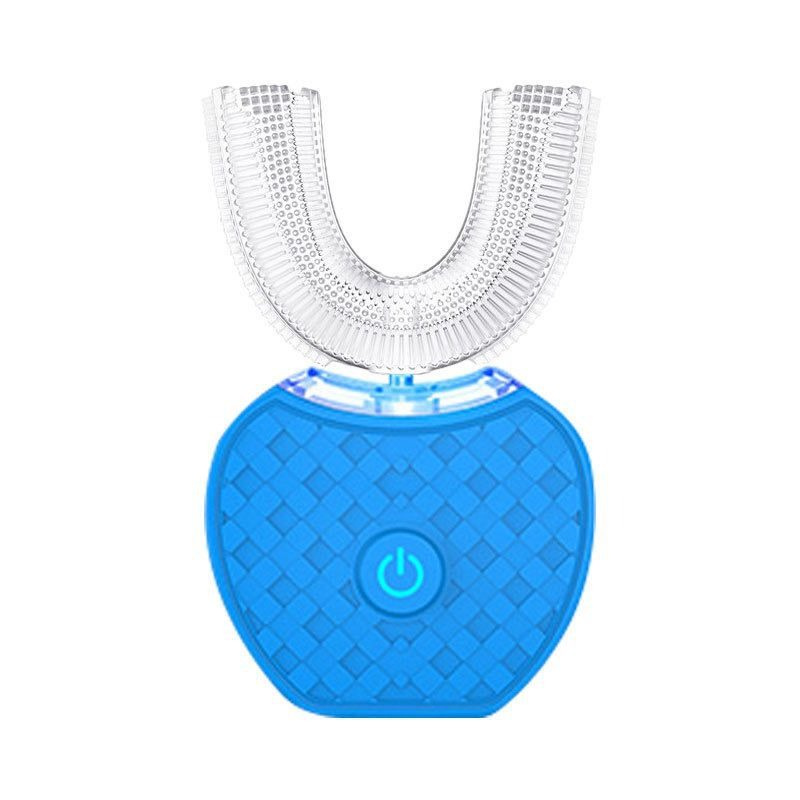 Unisex U-Form elektrische Zahnbürste für 360° Tiefenreinigung, ideal zur Plaque-Entfernung & Zahnhygiene.