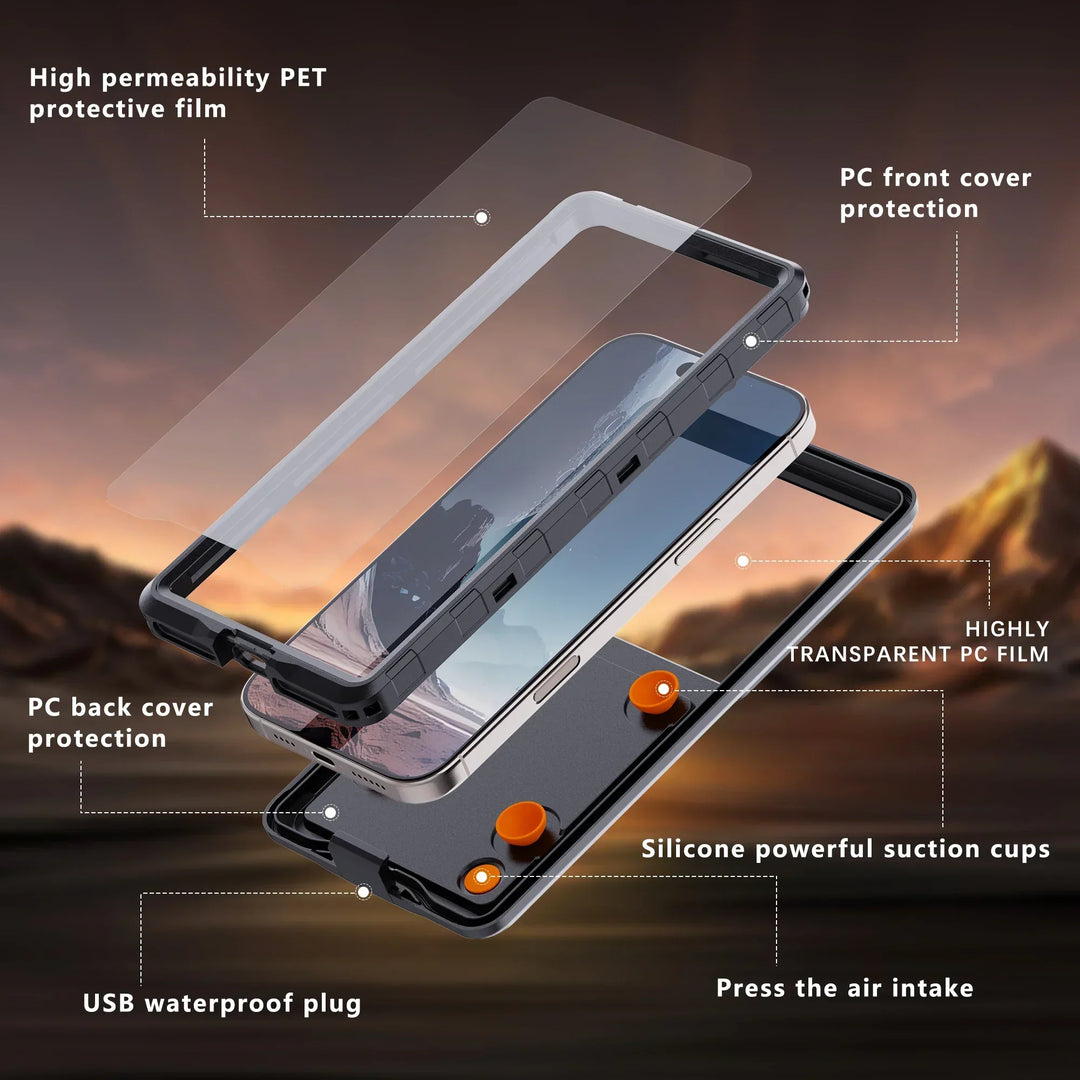 Doppelpack: 2 universelle wasserdichte IP68 Handyhüllen für zuverlässigen Smartphoneschutz überall.