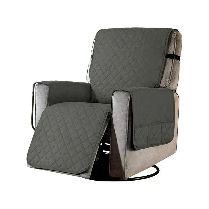 Moderner Sesselbezug in Grau, Polsterschutz für den Wohnzimmer-Sessel, strapazierfähig & dehnbar.