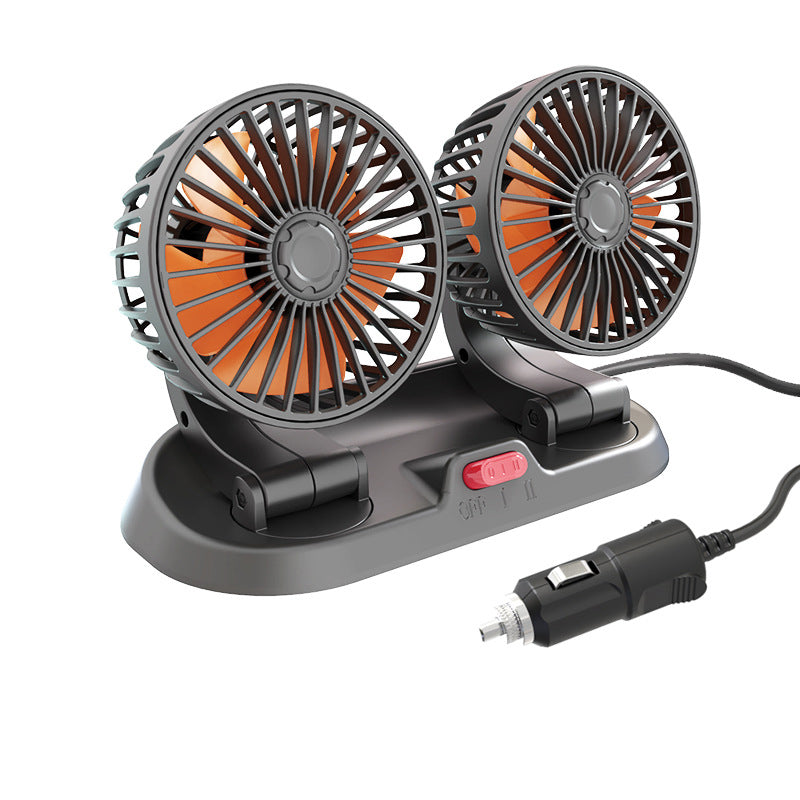 Must-have Auto Zubehör: Leiser Doppellüfter 360°, 12V/24V/USB, für kühle Innenräume.