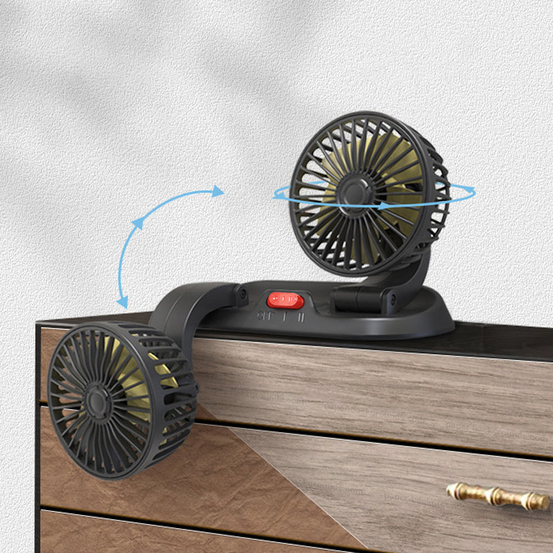Autolüfter doppelt, leise, 360° Rotation, USB/12V/24V für effiziente Auto Kühlung & Innenraum.
