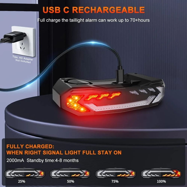 Robustes Smart LED-Rücklicht für anspruchsvolle Outdoor-Abenteuer, widerstandsfähig & langlebig.