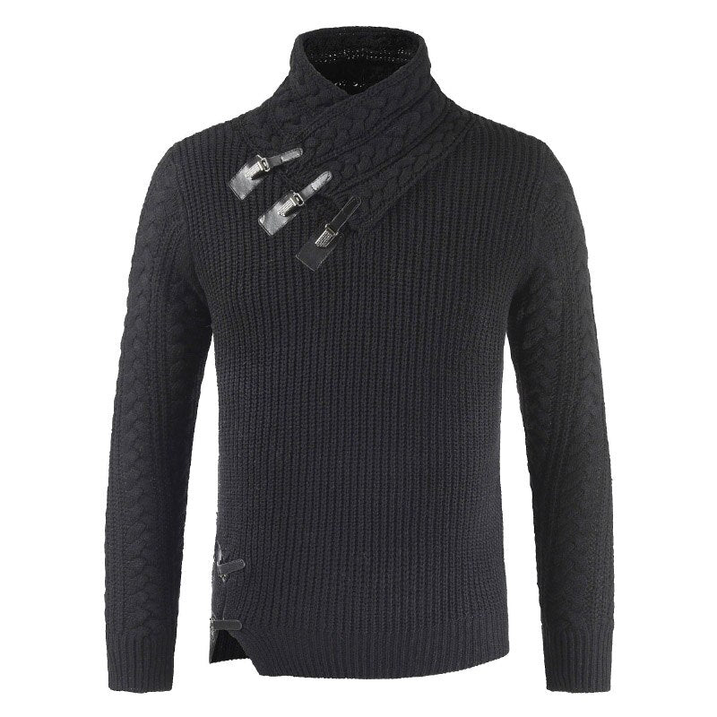 Dunkelgrauer Herren Winterpullover. Vielseitiger Strickpullover für Business Casual & entspannte Freizeit.