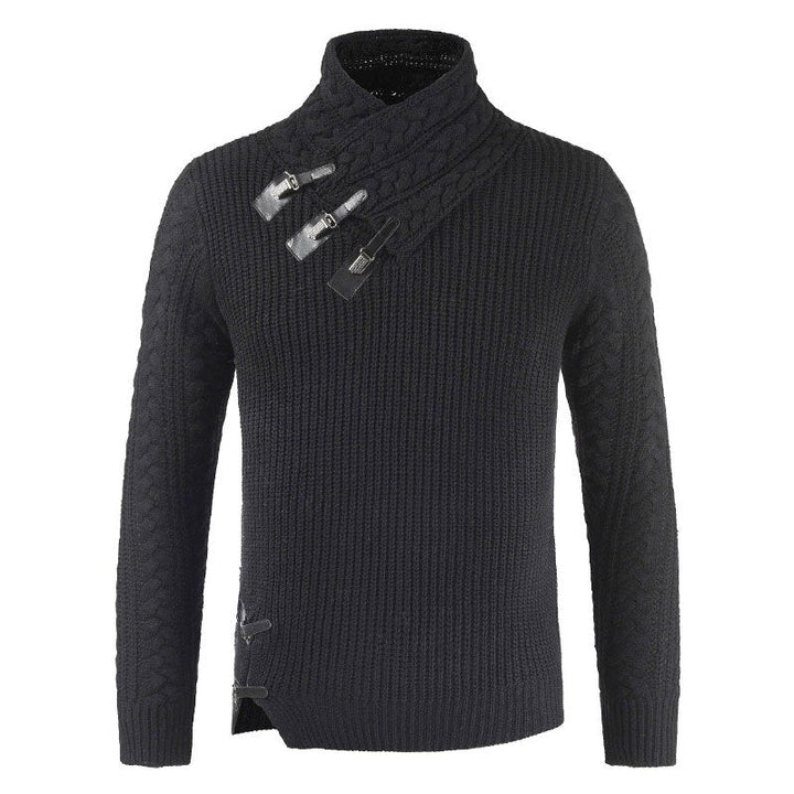 Dunkelgrauer Herren Winterpullover. Vielseitiger Strickpullover für Business Casual & entspannte Freizeit.
