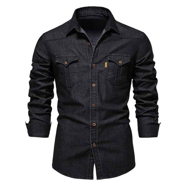 Modernes Herren Slim Fit Langarm Freizeithemd, vielseitig für Frühling & Herbst.