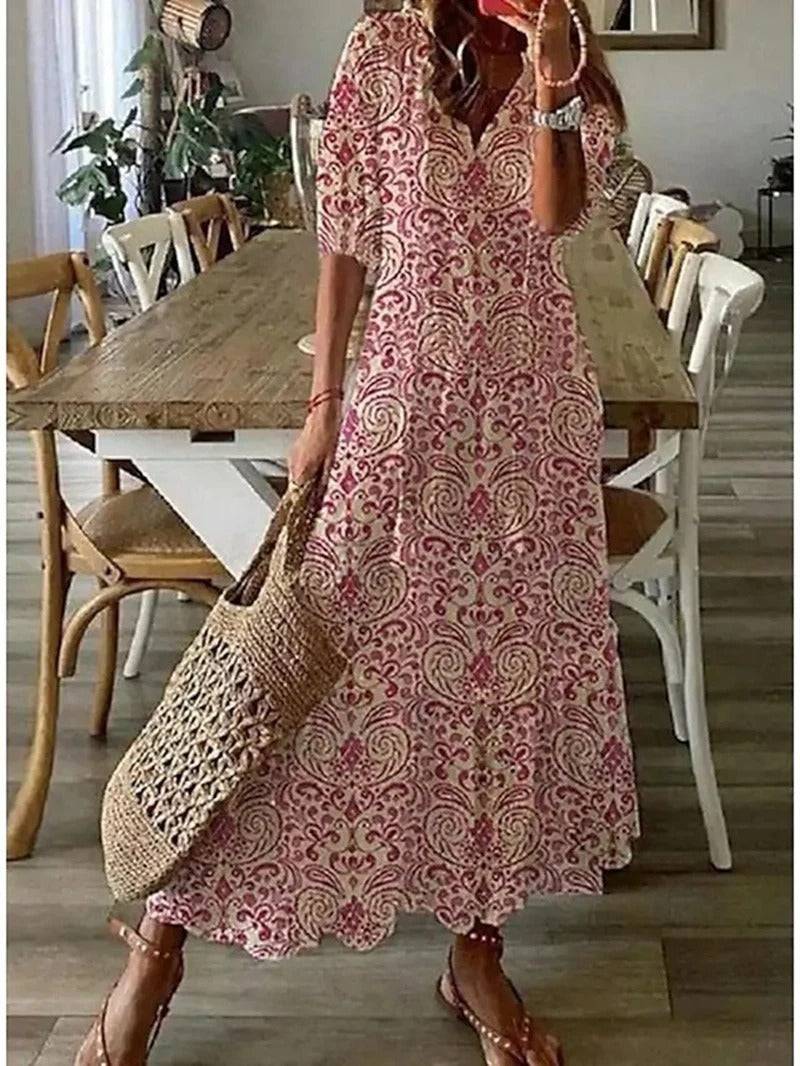 Modisches Damen Maxikleid als luftiges Sommerkleid für heiße Tage, perfekt für Strand & entspannte Freizeit.