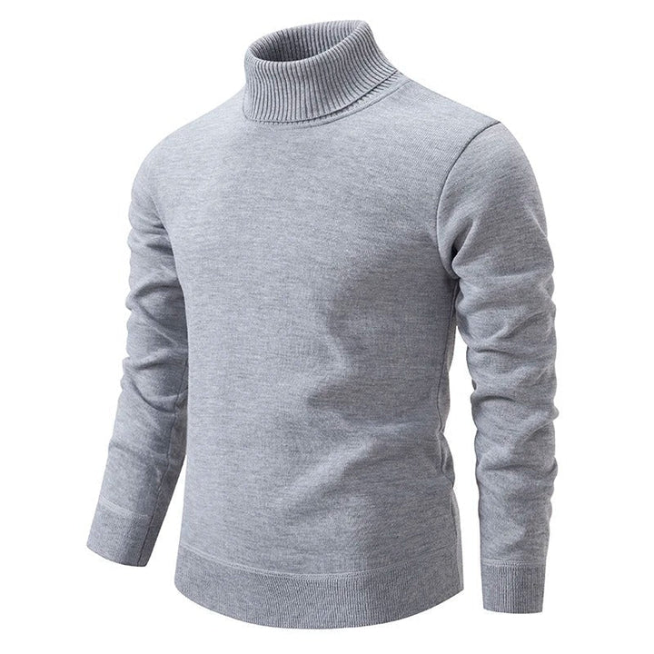 Warmer Herren Langarm-Rollkragenpullover, weicher Strick für maximalen Komfort an kalten Wintertagen.
