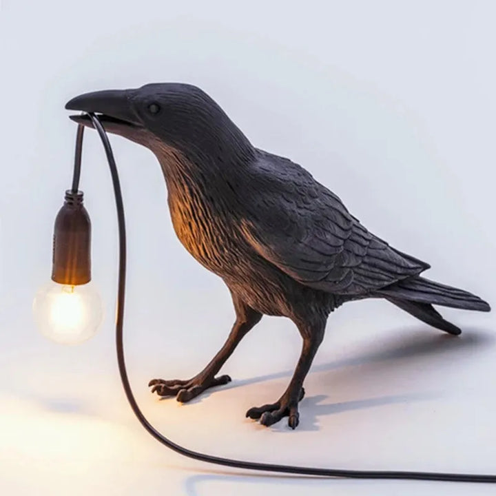 Originelle Krähen-LED-Wandbeleuchtung, moderne Deko-Lampe die Stil und Atmosphäre in jeden Raum bringt.