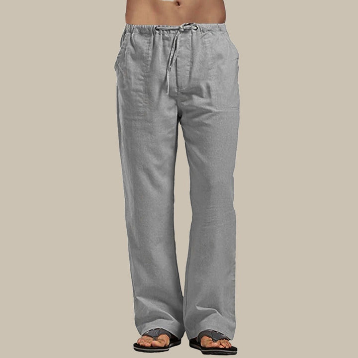 Bequeme Herren Leinen-Freizeithose Milan mit geradem Schnitt & elastischem Bund, ideal für den Sommer.