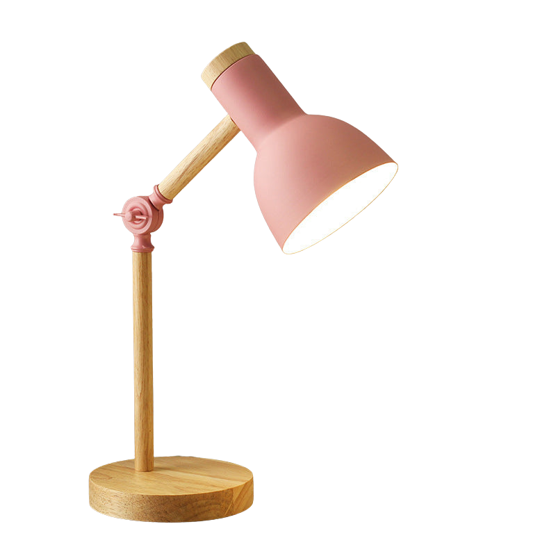 Detailansicht der verstellbaren Macaron Tischlampe in Pastell. Stilvolle E27 Leuchte für modernen Wohnraum.