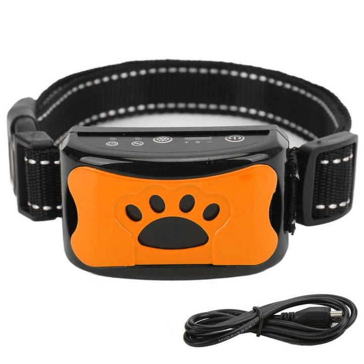 Hund trägt verstellbares Anti-Bell Halsband mit Ultraschall für ruhiges Verhalten und bessere Erziehung.