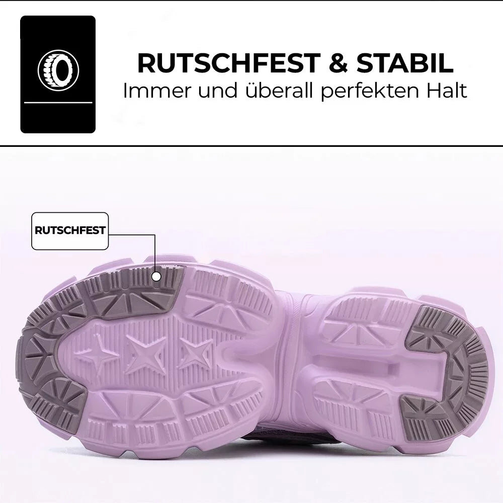 Rosa Damen Sicherheitsschuhe mit Stahlkappe, atmungsaktiv & S3-zertifiziert für sicheren Komfort.