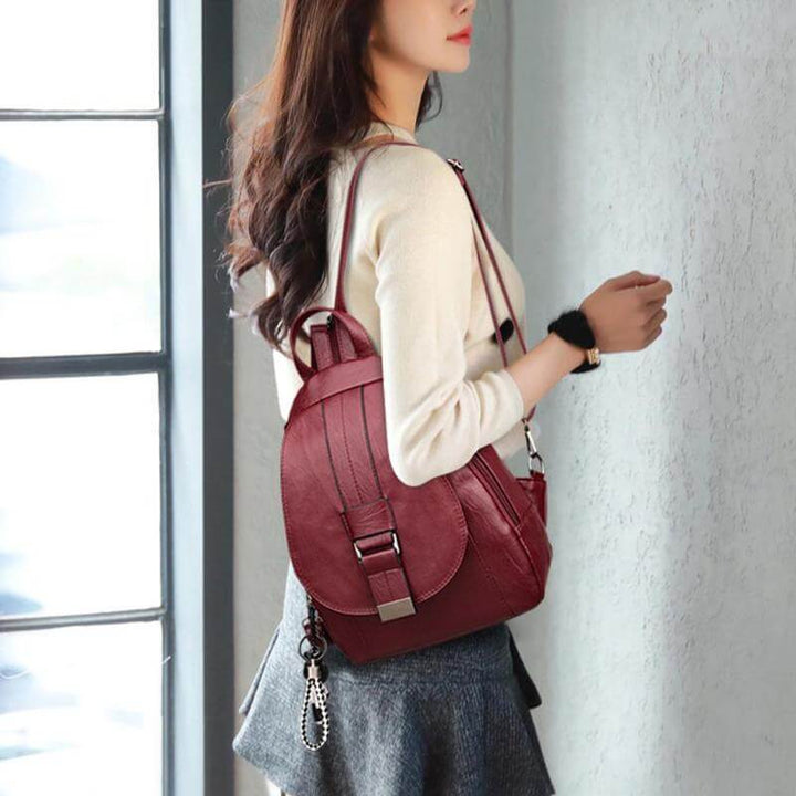 Zeitloser wasserdichter Premium Lederrucksack für Frauen, ein Must-have Accessoire.