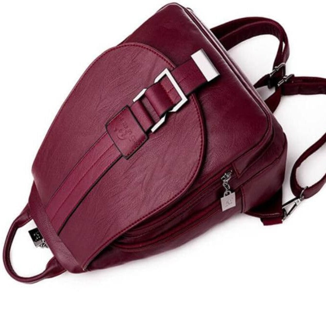 Eleganter wasserdichter Lederrucksack für Damen, ideal für Citytrip & Business.