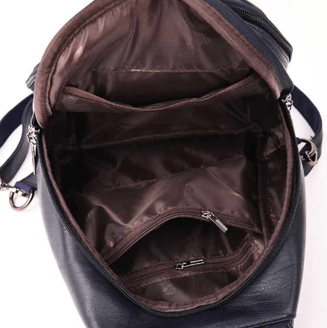 Vielseitiger Damen Lederrucksack, wasserdicht, passend für Büro, Uni und Alltag.