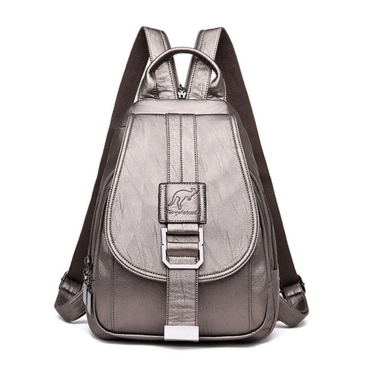 Robuster und schicker Damen Rucksack aus Leder, wasserabweisend für jedes Wetter.