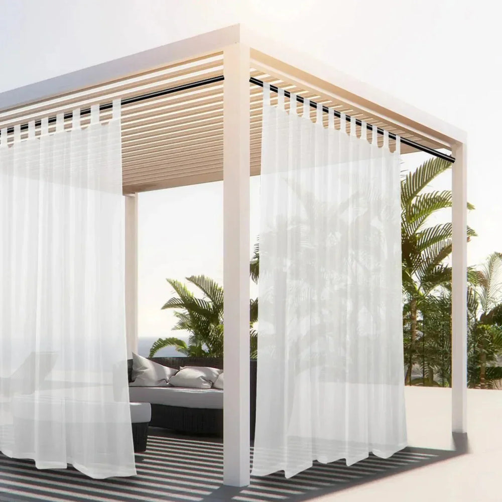 Wetterfester, wasserabweisender Outdoor Vorhang für Sommer. Pergolavorhang & Sonnenschutz für Garten und Balkon.