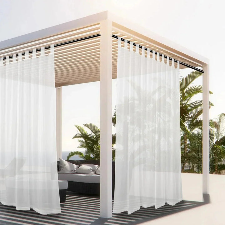 Wetterfester, wasserabweisender Outdoor Vorhang für Sommer. Pergolavorhang & Sonnenschutz für Garten und Balkon.